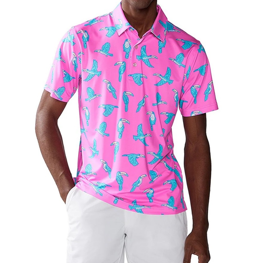 NEW Chubbies Toucan  do it men Print polo  Shirt size XXL